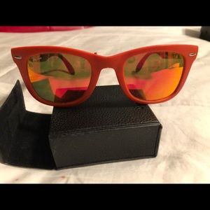 Ray Ban Folding Wayfarer Sunglasses Orange